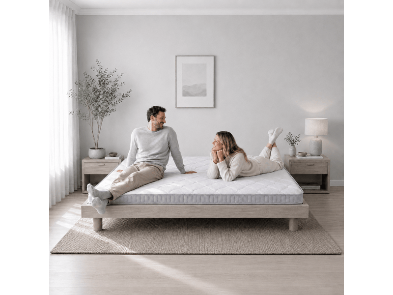  Matelas 140x200 cm - épaisseur 10 cm, soutien h3, 7 zones, pour lit d’appoint, ressorts ensachés et mémoire de forme, certifié oeko-tex, blanc Luxe haut de gamme - Conforama B