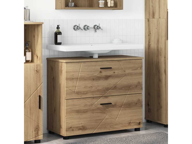 Cabinet de salle de bain, armoire salle de bain chêne artisanal 76,5 x 35 x 64 cm cf65297 - Conforama B