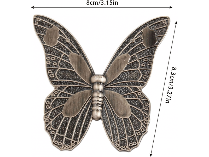  5 pièces de poignées de porte anciennes, boutons de meuble vintage en forme de papillon pour tiroirs, placards, armoires  - Conforama B