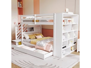 Lit superposé 90x200 cm <strong>HAUSS SPOLE</strong>  <strong></strong> coloris blanc