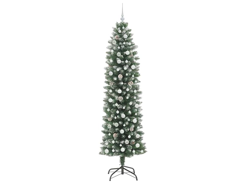  Sapin de noël, arbre de noël artificiel slim vert et blanc 240 cm cf61707  - Conforama D