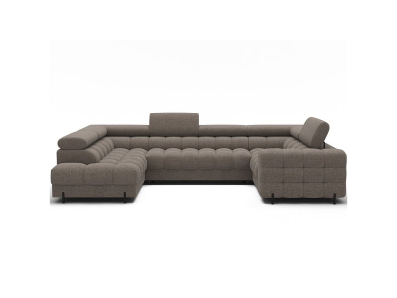  Canapé panoramique convertible factory 3 places marron – angle gauche avec coffre  - Conforama A