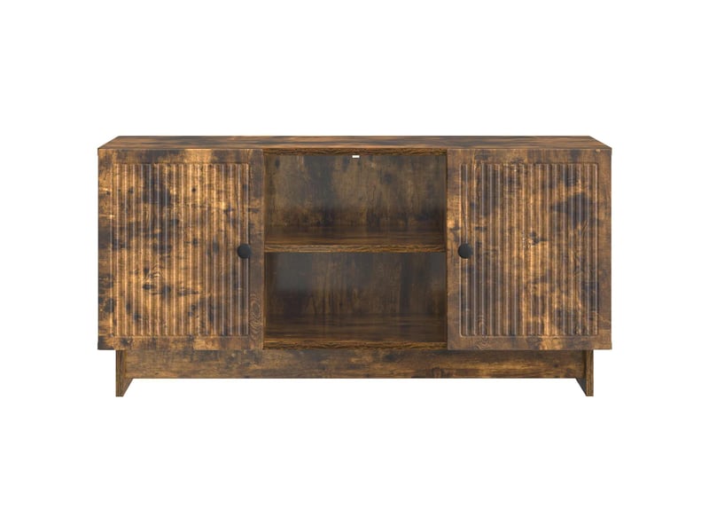  Meuble tv - banc tv - meuble de rangement 102 x 34,5 x 50 cm chêne fumé bois d'ingénierie  - Conforama E