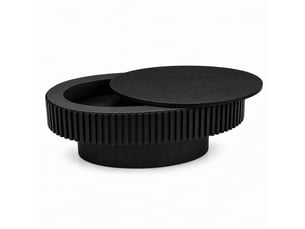 Table basse ovale coloris noir Fay Lum - 60 cmx98 cm