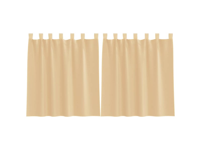  Lot de 2 rideaux en voile, voilages avec passe-tringles sable cf44491  - Conforama A