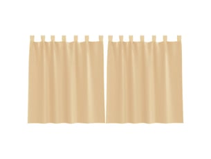 Lot de 2 rideaux en voile, voilages avec passe-tringles sable cf44491
