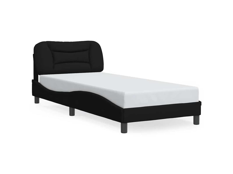  Lit simple- lit adulte -  cadre de lit sans matelas hvar noir 80x200 cm tissu  - Conforama A