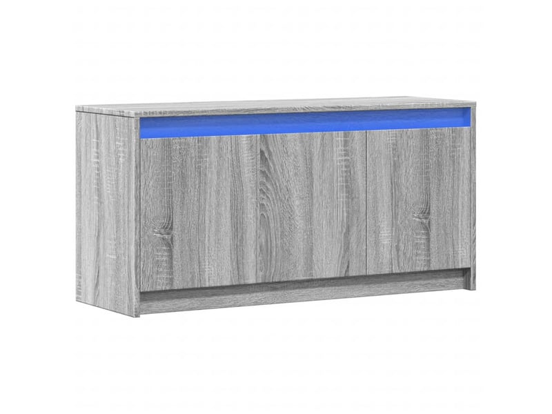 Meuble tv - banc tv - meuble de rangement avec led sonoma gris 100x34x50 cm bois d'ingénierie - Conforama C