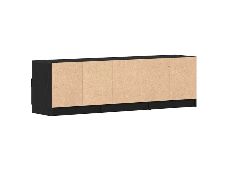  Meuble tv - banc tv - meuble de rangement 150 x 33,5 x 45 cm chêne noir bois d'ingénierie  - Conforama E