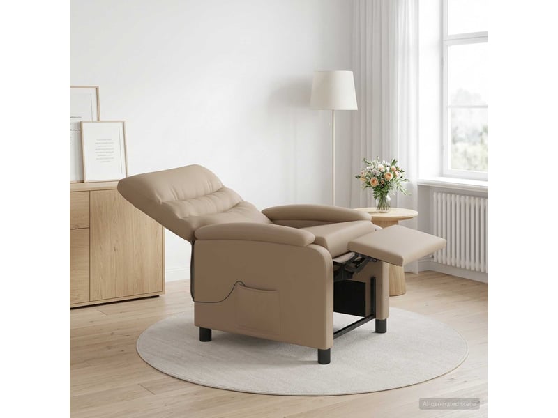  Vidaxl fauteuil de massage inclinable cappuccino simili cuir  - Conforama B