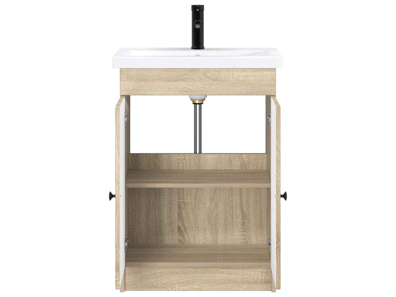  Ensemble de mobilier de salle de bain chêne sonoma shl5483  - Conforama C