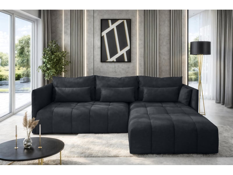 Canapé d’angle convertible gaziante – 245cm gris avec coffre Gaziante - Conforama C