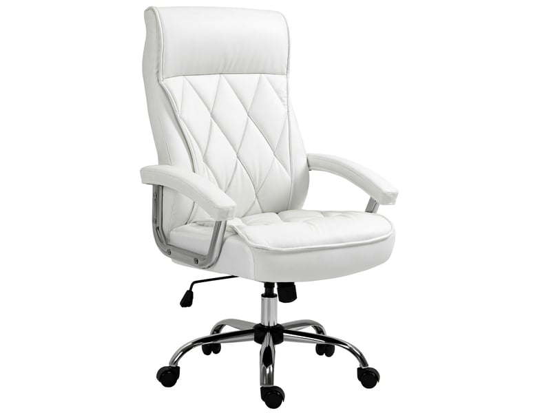  Fauteuil de bureau,66x69x121 cm,avec fonction bascule,similicuir,blanc  - Conforama A