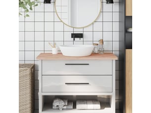 Comptoir de salle de bain, plan de travail 100x60x2,5 cm bois massif de hêtre cf65713