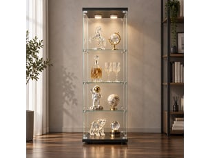 Vitrine coloris noir 3 étagère(s) SANS MARQUE - 42 cmx125 cm