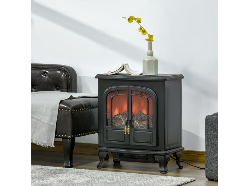  Cheminée électrique poêle style rétro, effet flammes led et chauffage 10002000 w  - Conforama D