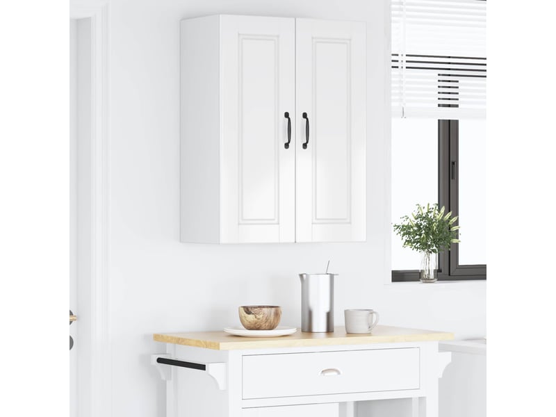Meuble mural de cuisine, armoire de cuisine 2 pcs blanc brillant bois d'ingénierie shl5670 - Conforama D