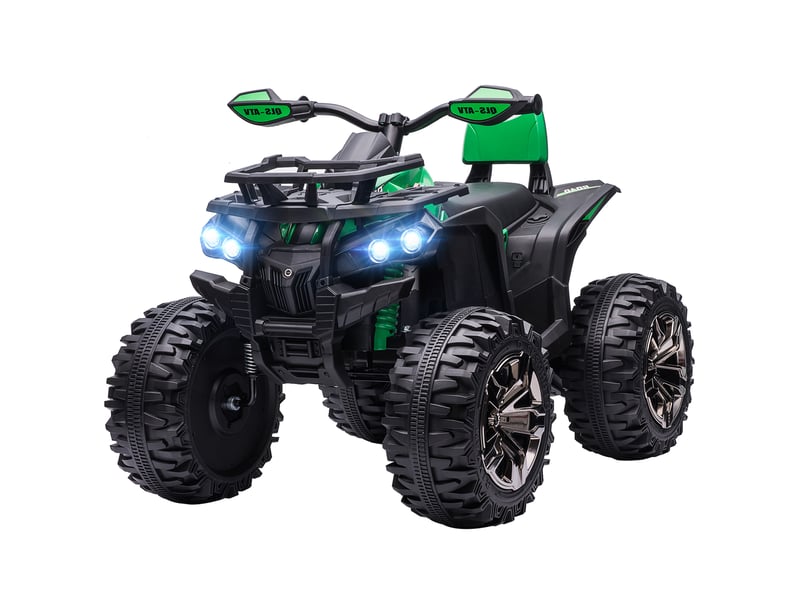  Quad électrique pour enfants, avec lumières et musique, vitesse de 3 à 8 kmh, pour les 3 à 5 ans, vert  - Conforama B