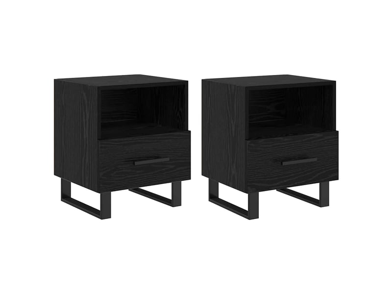  Table de chevet - cabinet de chevet - table de nuit 2 pièces chêne noir 40 x 35 x 47,5 cm  - Conforama A