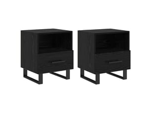 Table de chevet - cabinet de chevet - table de nuit 2 pièces chêne noir 40 x 35 x 47,5 cm