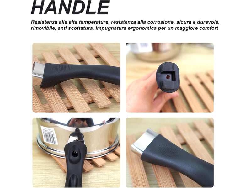  Remplacement des poignées de casserole, poignée de poêle antidérapante et anti-brûlure 6.4 pouces avec vis, plastique et acier inoxydable none - Conforama C