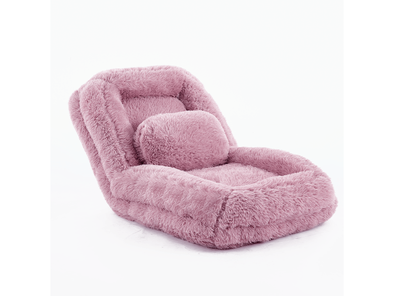  Fauteuil de sol convertible modenvie réglable 5 positions 89 x 102 cm rose  - Conforama A