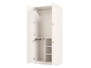 Armoire penderie 90x48x200 cm à 4 portes en mdf blanc