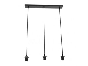 Armature de réglette fabrilamp nia 3 x e27 noir 15-105 x 60 x 6 cm