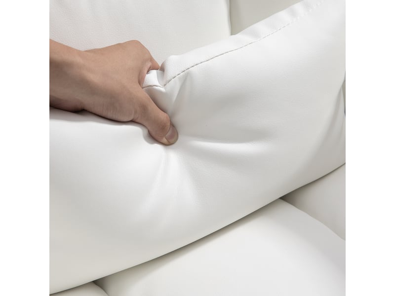  Chaise de bureau ergonomique inclinable 155° avec repose-pieds - lpospi - pivotante réglable, simili cuir blanc  - Conforama C
