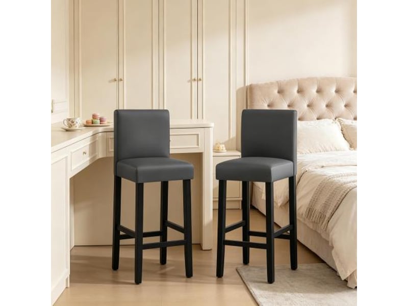 Chaise haute avec dossier – lot de 2 tabourets de bar et de cuisine – chaises hautes modernes, design contemporain - Conforama D