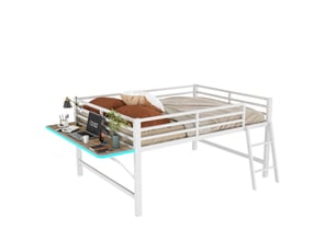 Lit mezzanine 140x200 cm MAISENTIEL coloris blanc