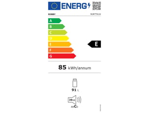 Refrigerateur table top froid Statique <strong>ROBBY</strong> RORTT91W -  largeur 44.5 cm x hauteur 83.5 cm
