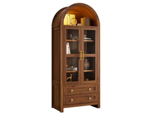 Buffet 2 porte(s)  2 tiroir(s) <strong>HAVRYA</strong> <strong></strong> - 76 cm coloris marron 
