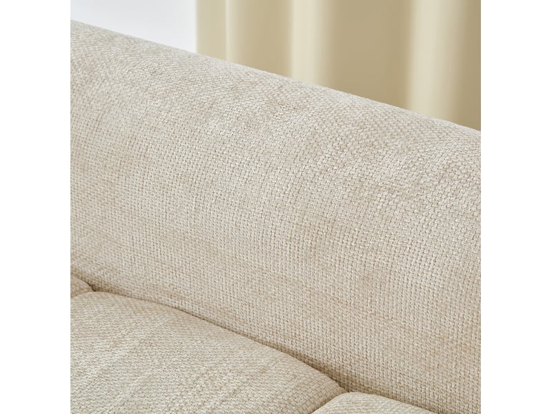 Canapé d'angle 263x132,5x68 cm 4 places chenille beige - Conforama D