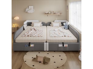 Lit coffre 90x200 cm SOGEU coloris gris