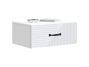 Table de chevet - cabinet de chevet - table de nuit mural 2 pièces blanc 49 x 34,5 x 20 cm