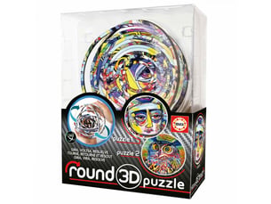 Round 3d puzzle abstract art