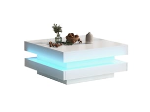Table basse carré(e) coloris blanc <strong></strong> <strong></strong> - 70 cmx70 cm