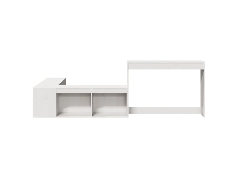  Table de chevet - cabinet de chevet - table de nuit avec bureau blanc bois de pin massif  - Conforama C