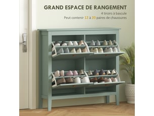 Meuble à chaussures 20 paire(s)  <strong></strong>  <strong></strong> coloris vert