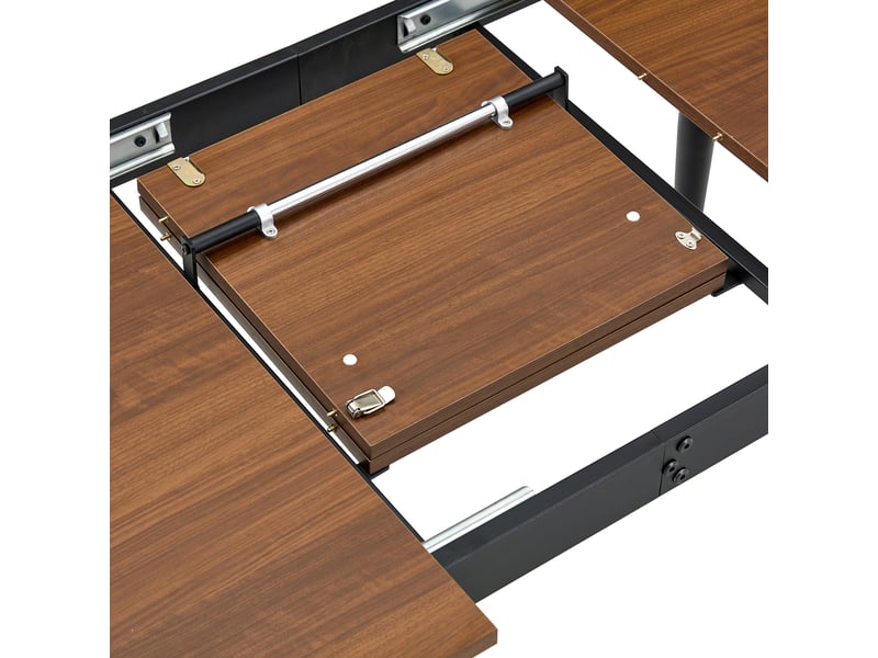 Table à manger rectangulaire industrielle effet bois pieds métal 150190cm 6 à 8 personnes - Conforama W