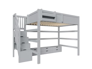 Lit mezzanine 140x200 cm IKSETERA TRADING LTD coloris gris