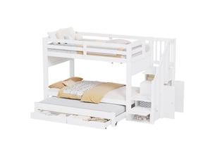 Lit superposé 90x200 cm COVREO coloris blanc