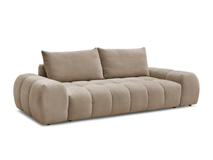 Canapé droit fixe BOBOCHIC EVEREST 3 places Tissu taupe
