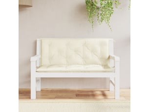 Lot de 2 coussins de banc de jardin, coussins d'assise blanc crème tissu oxford cf58635