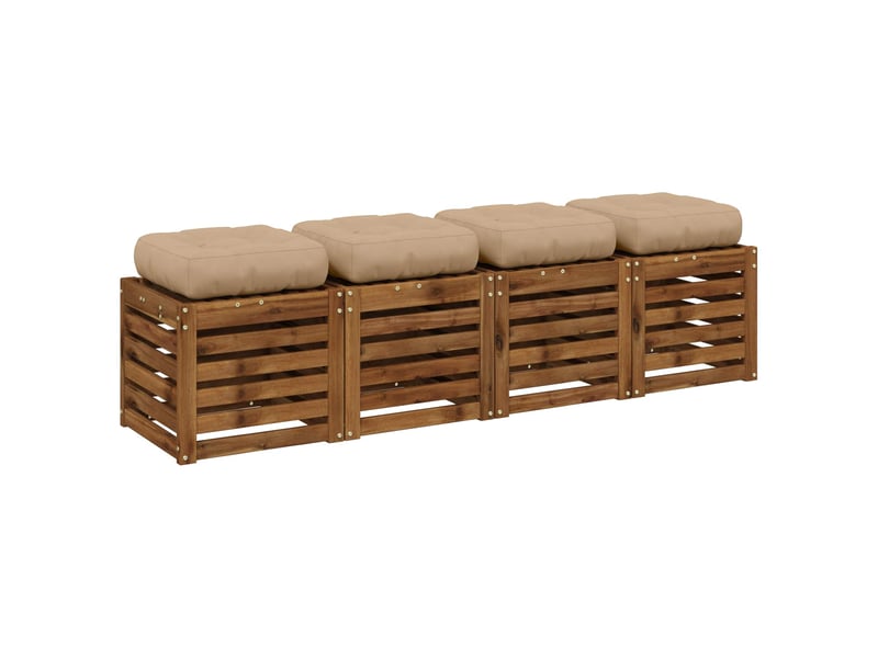 Lot de 4 coussins de siège, coussins d'assise vianen 100 % polyester sable cf60661 - Conforama C
