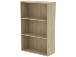 Bibliothèque étagère de rangement avec 3 compartiments et étagère réglable, 60 x 24 x 93 cm, bois naturel