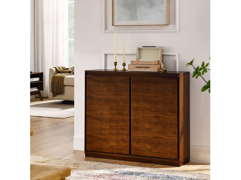  Buffet 99x23,5x82,3 cm style vintage effet bois noyer 4071298405439 - Conforama C
