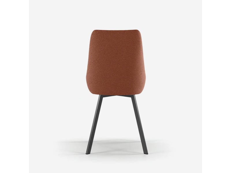 Lot de 4 chaises rembourrées en microfibre avec pieds en métal artemis - rouiller - Conforama D