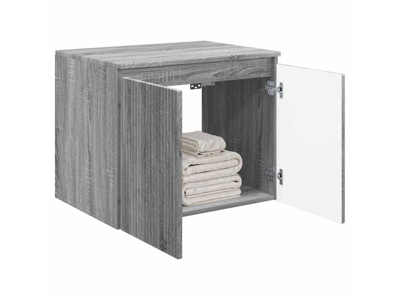  Cabinet salle de bain mural, meuble de rangement sonoma gris 62.5x44.5x50 cm  - Conforama C
